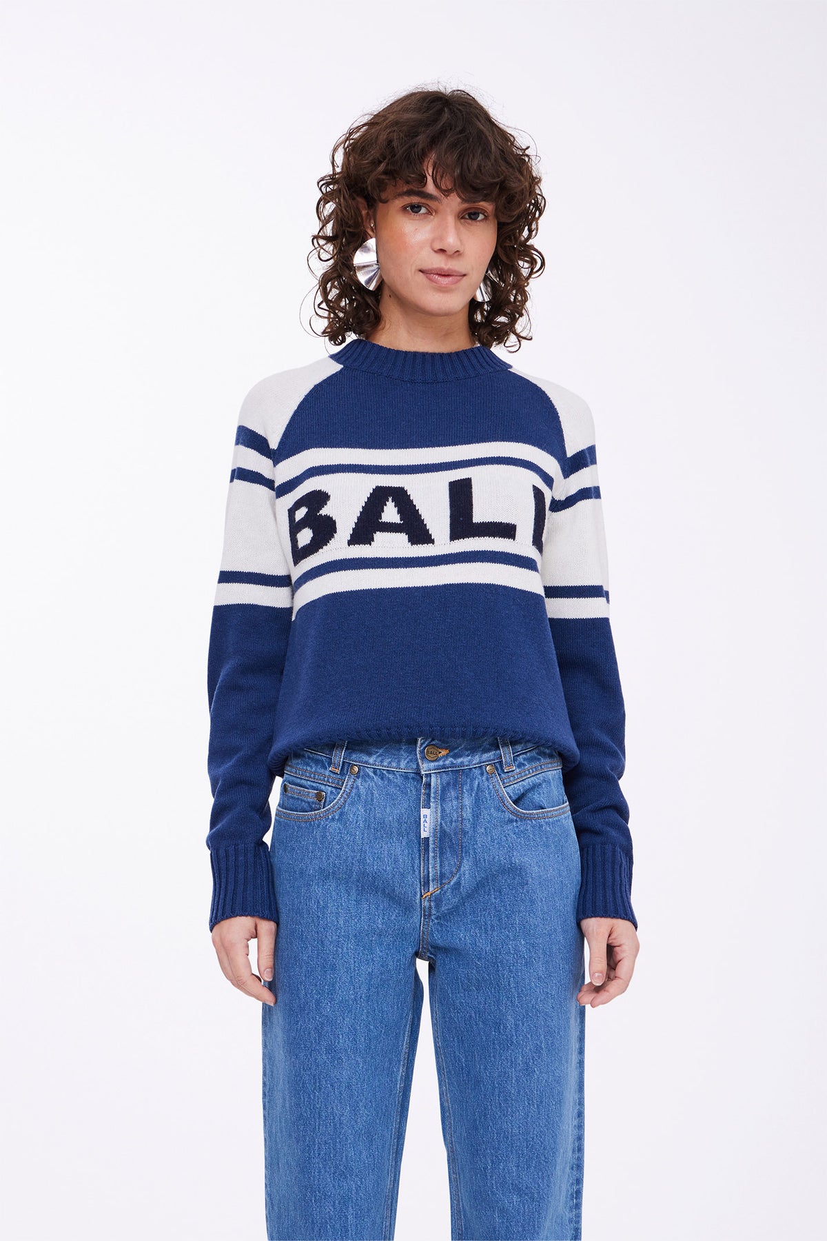 BAEVEREST LOGO KNIT Black Iris melange - 50405018