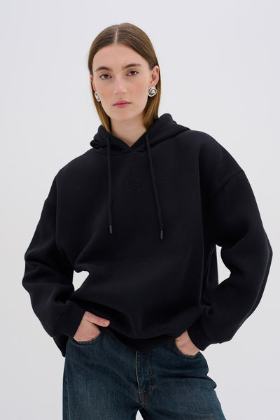EnzoMW Logo Emb. Hoodie Svart - 10704896 Thumbnail