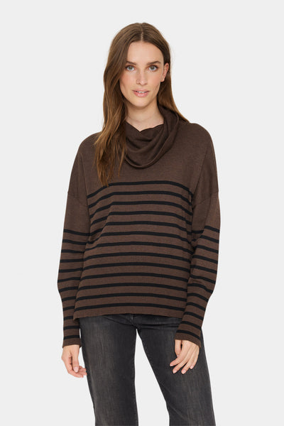 GrilaSZ Cowlneck Pullover Dark Oak Melange Thumbnail
