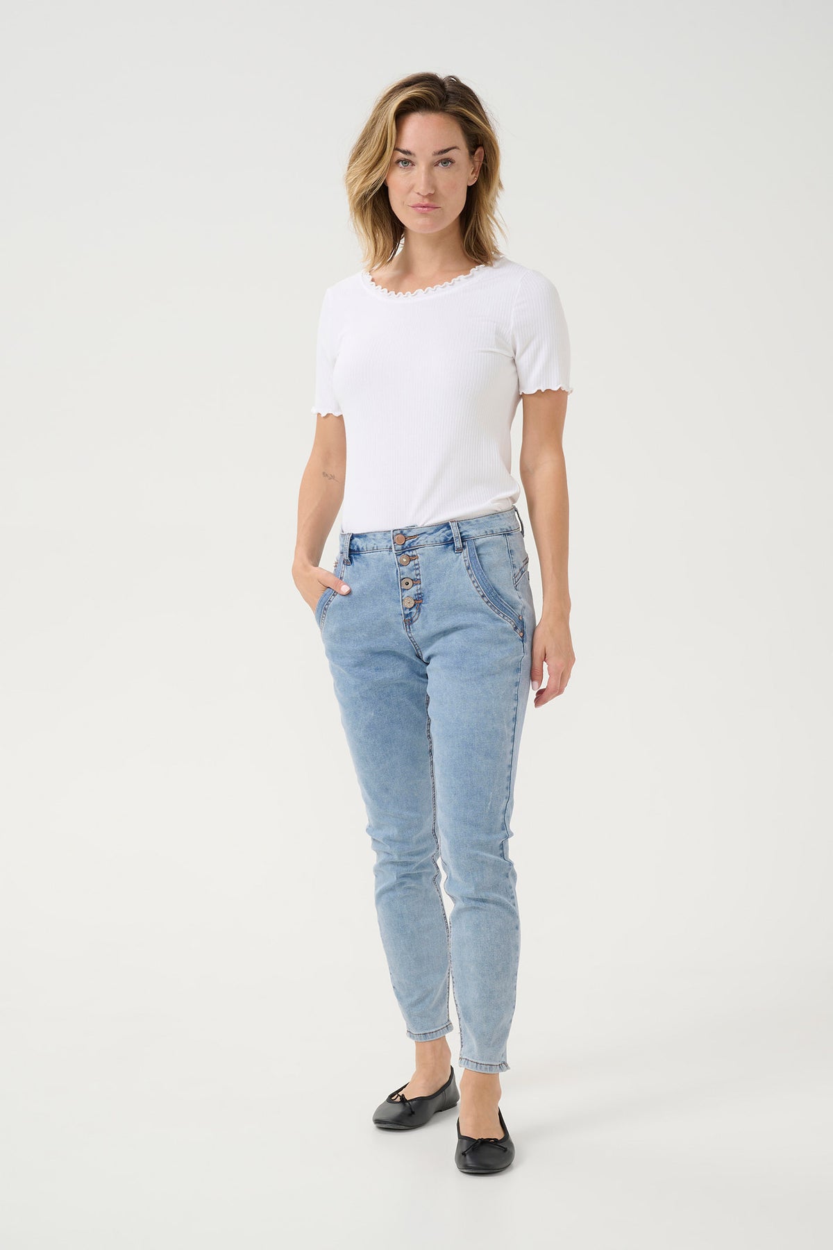 CRSorya 7/8 Jeans - Baiily Fit Texsas Medium Blue Denim Tobac - 10610008
