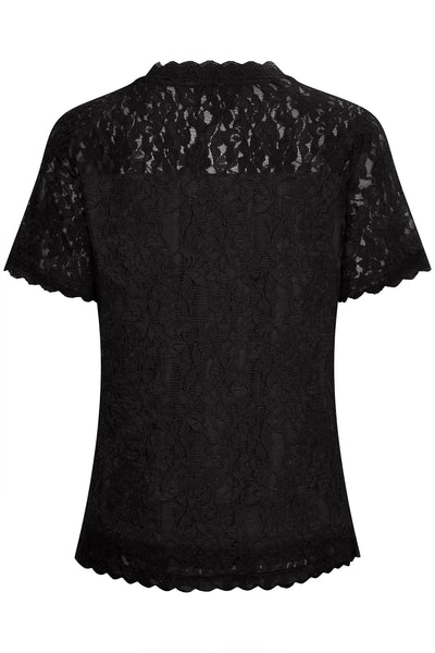 CRKit SS Lace Blouse Pitch Black - 10611696 Thumbnail