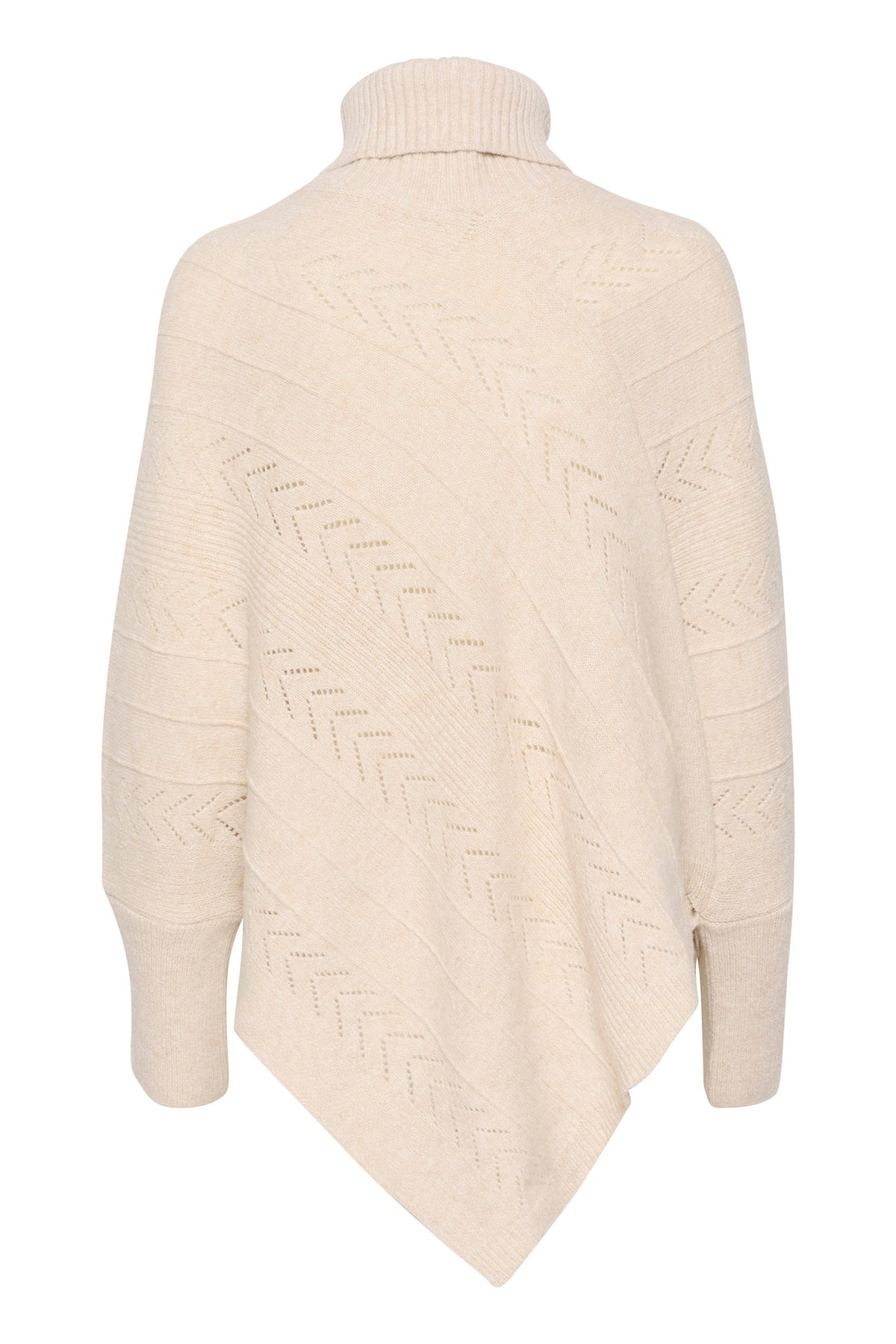 CRHoliday Turtleneck Poncho Oat melange - 10612387