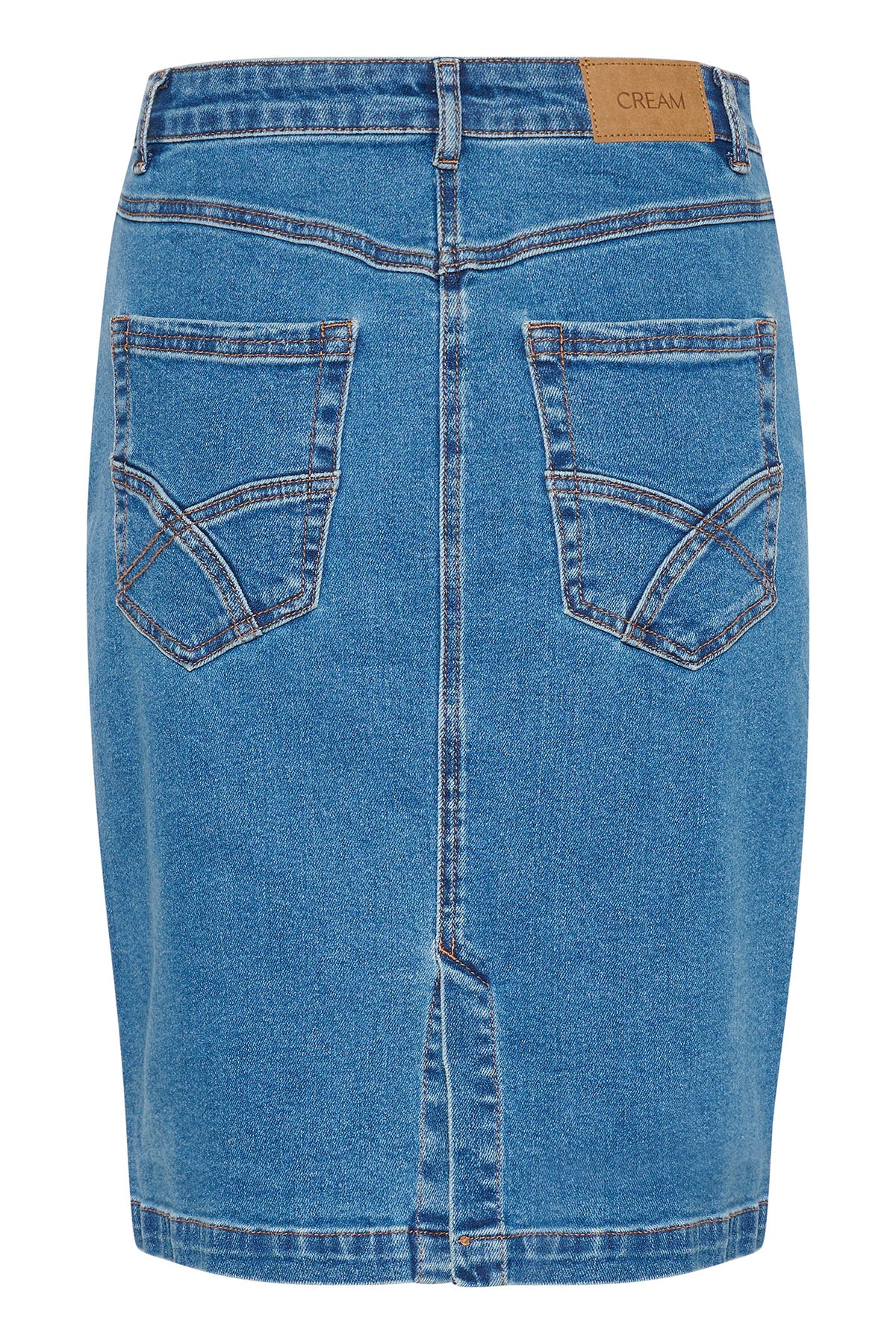 CREbba Kort Denimkjol Reno Medium Blue Denim - 10612859
