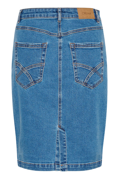 CREbba Kort Denimkjol Reno Medium Blue Denim - 10612859 Thumbnail