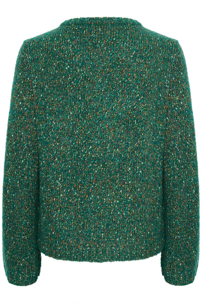 CRKiara Stickad tröja Bright Green Melange - 10612040 Thumbnail