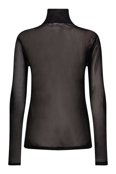 MeshCC Turtleneck Blouse 96-Black - 33107 Thumbnail