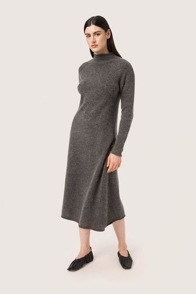 SLMiya Long Dress Dark Gull Gray Melange - 30407765 Thumbnail