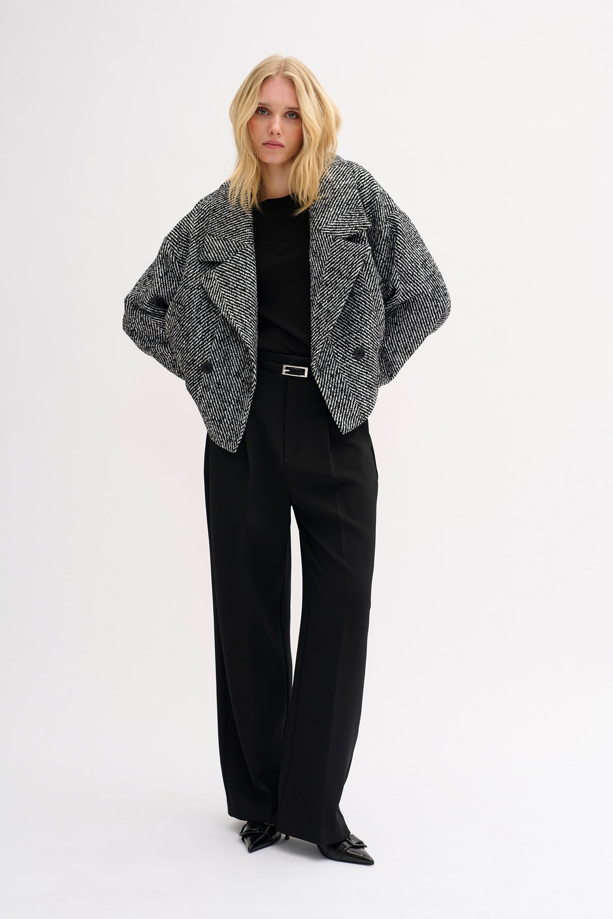 MaggieMW Short Jacket Black - Off White Combo - 10704749