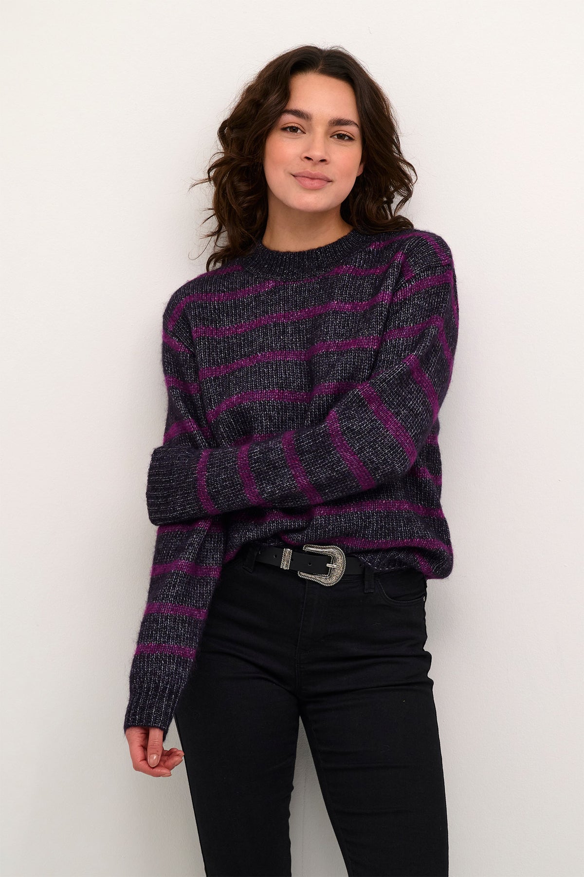 KAtrina Striped Pullover Lila mel./ Violett mel. - 10509257