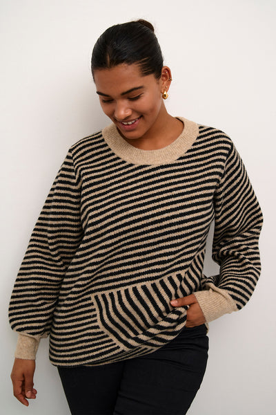 KCverina Knit Pullover Feather Gray Melange / Black - 10582595 Thumbnail