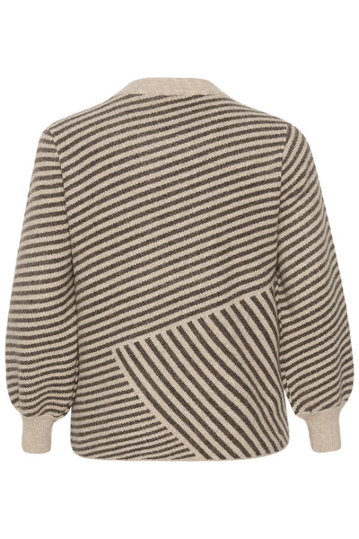 KCverina Stickad tröja Feather Gray mel./ Brown mel. - 10582595 Thumbnail