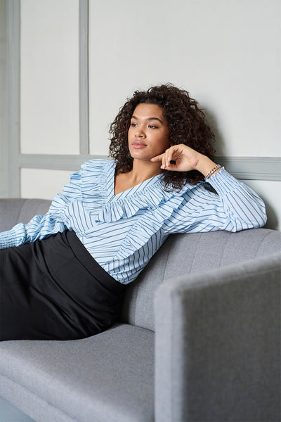 KCjerria Blus Celestial Blue/Dark Stripe - 10582603 Thumbnail