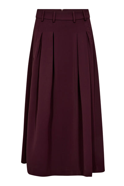AnyaCC Pleat Skirt 87-Vinröd 34178 Thumbnail