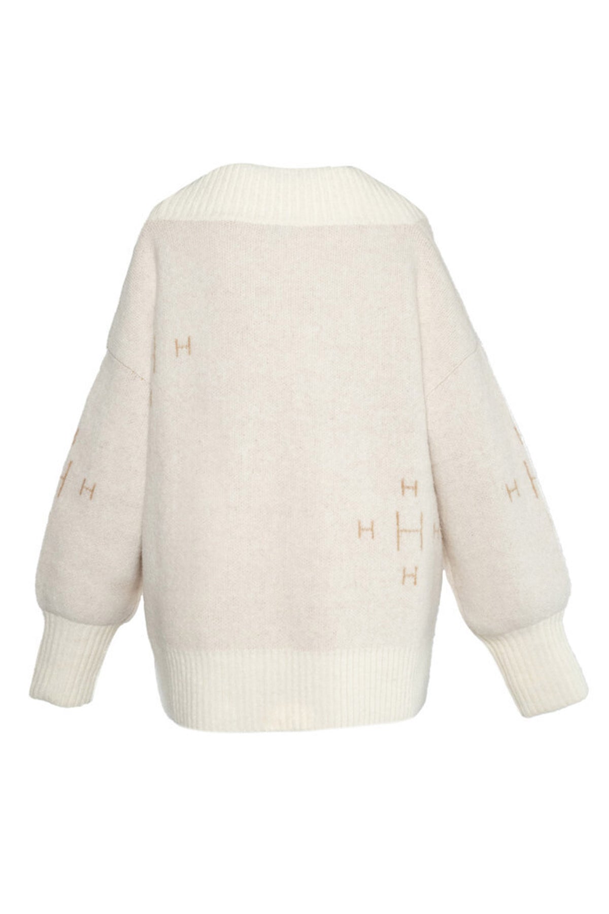 FAM V-neck Sweater 0003 White Alyssum - 2510120191