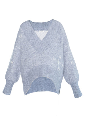FAM V-ringad tröja 4003 Faded Denim - 2510120191