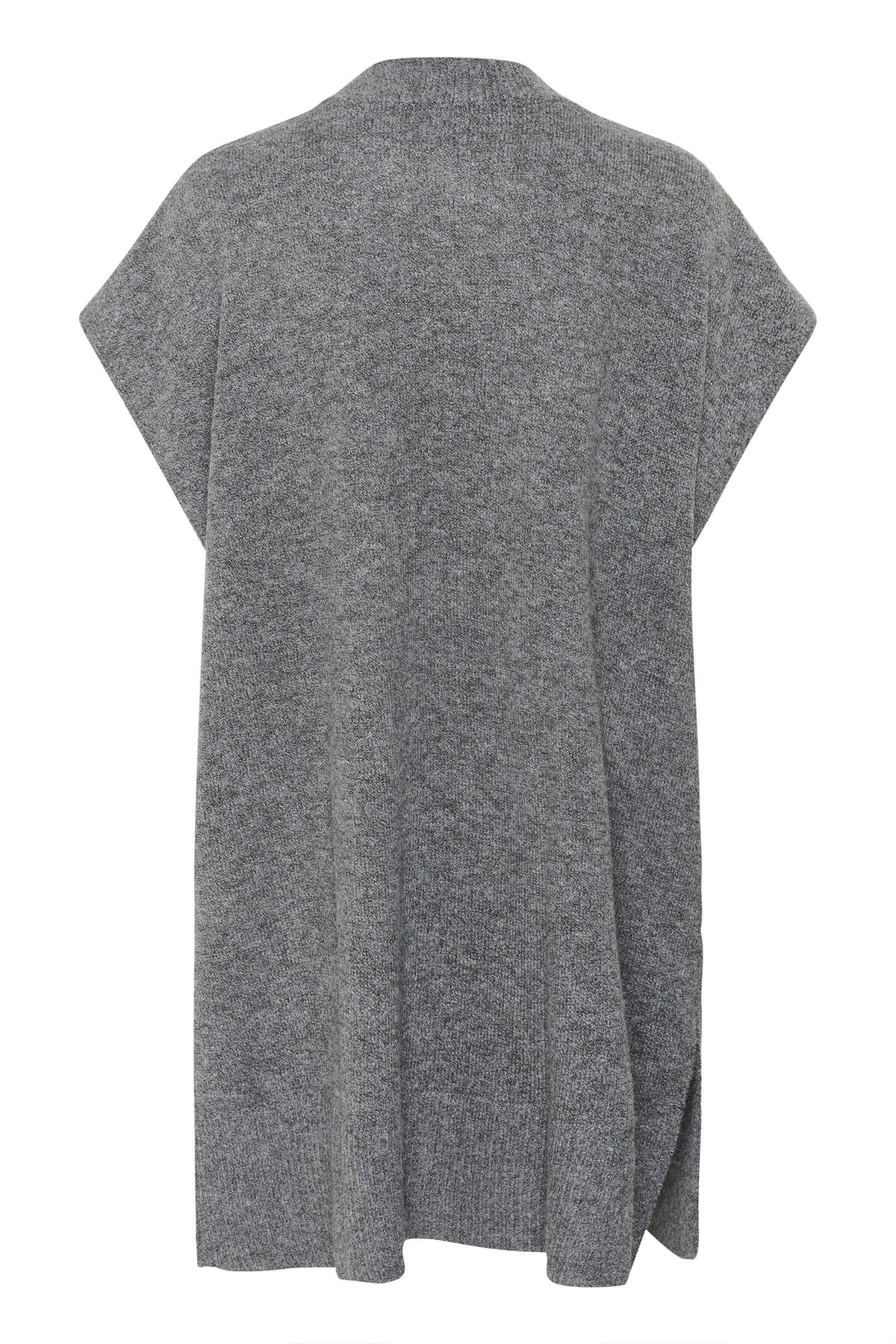 KAannetta Stickad Poncho Mörkgråmelerad - 10510119