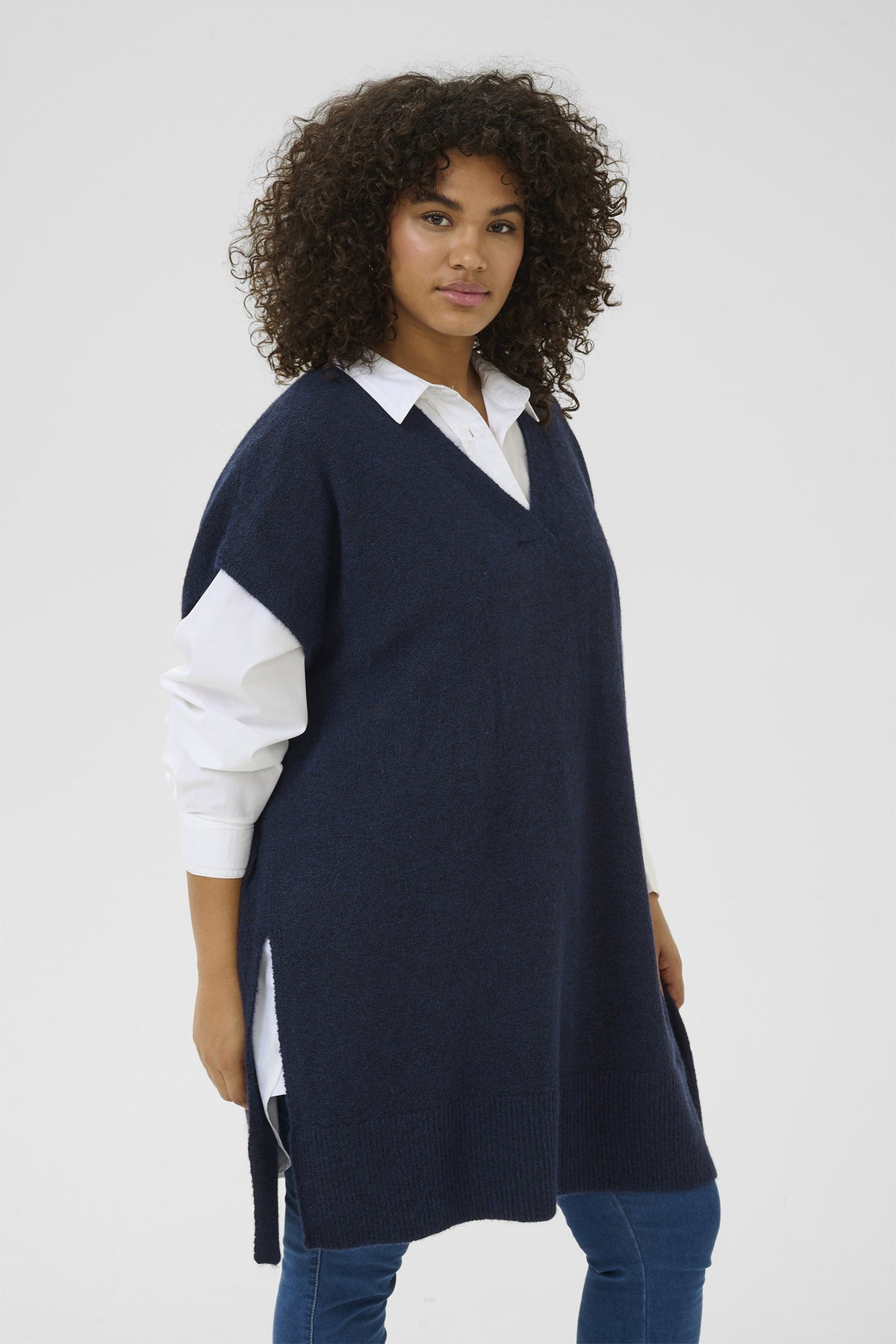 KCannett Stickad Poncho Midnight Marine - 10582738