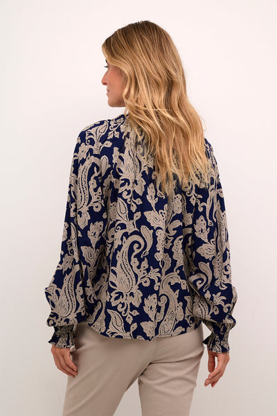 CRLucy Blus Blå Paisley - 10613156 Thumbnail