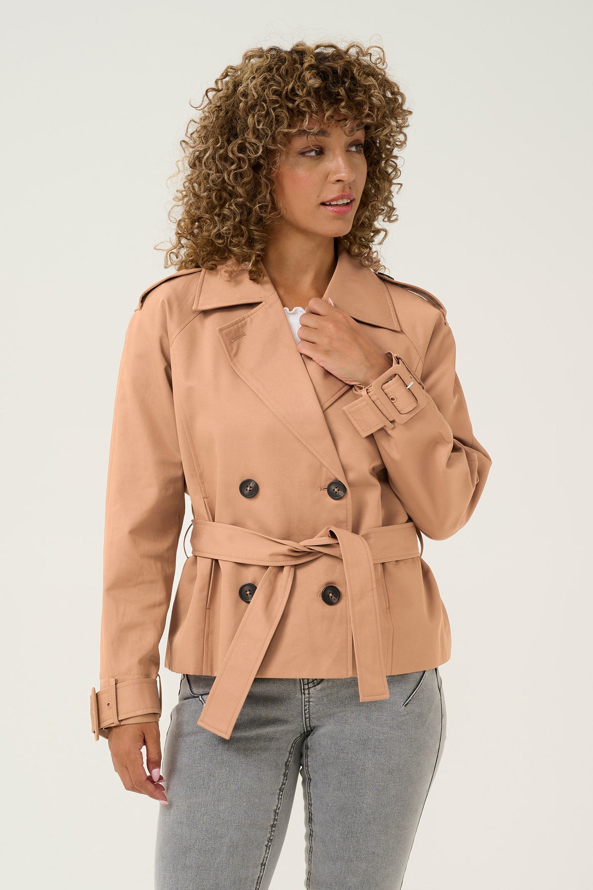 CRRea Kort Trenchcoat Cinnamon Swirl - 10613209