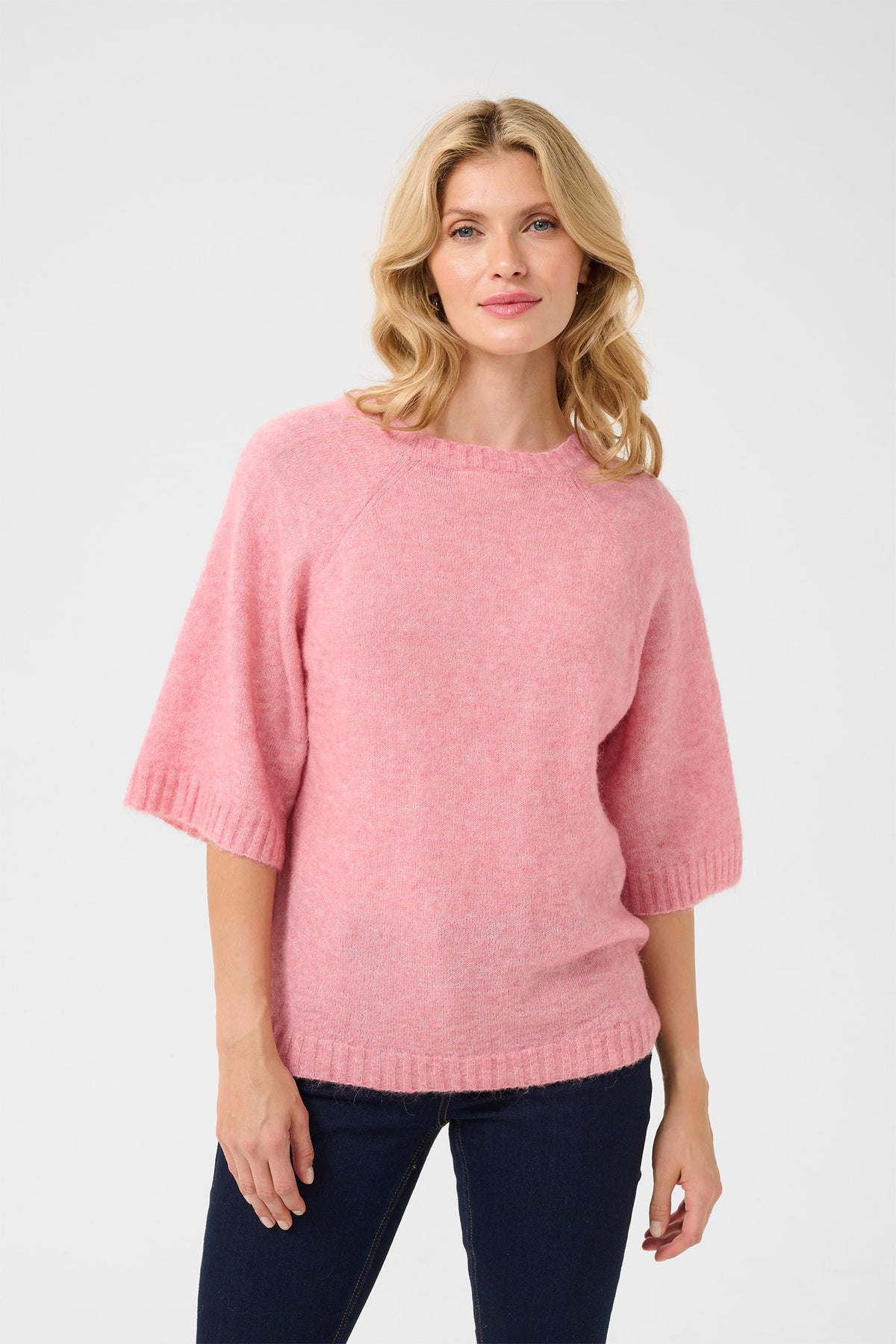 CRBlu Stickad blus Blush - 10613310