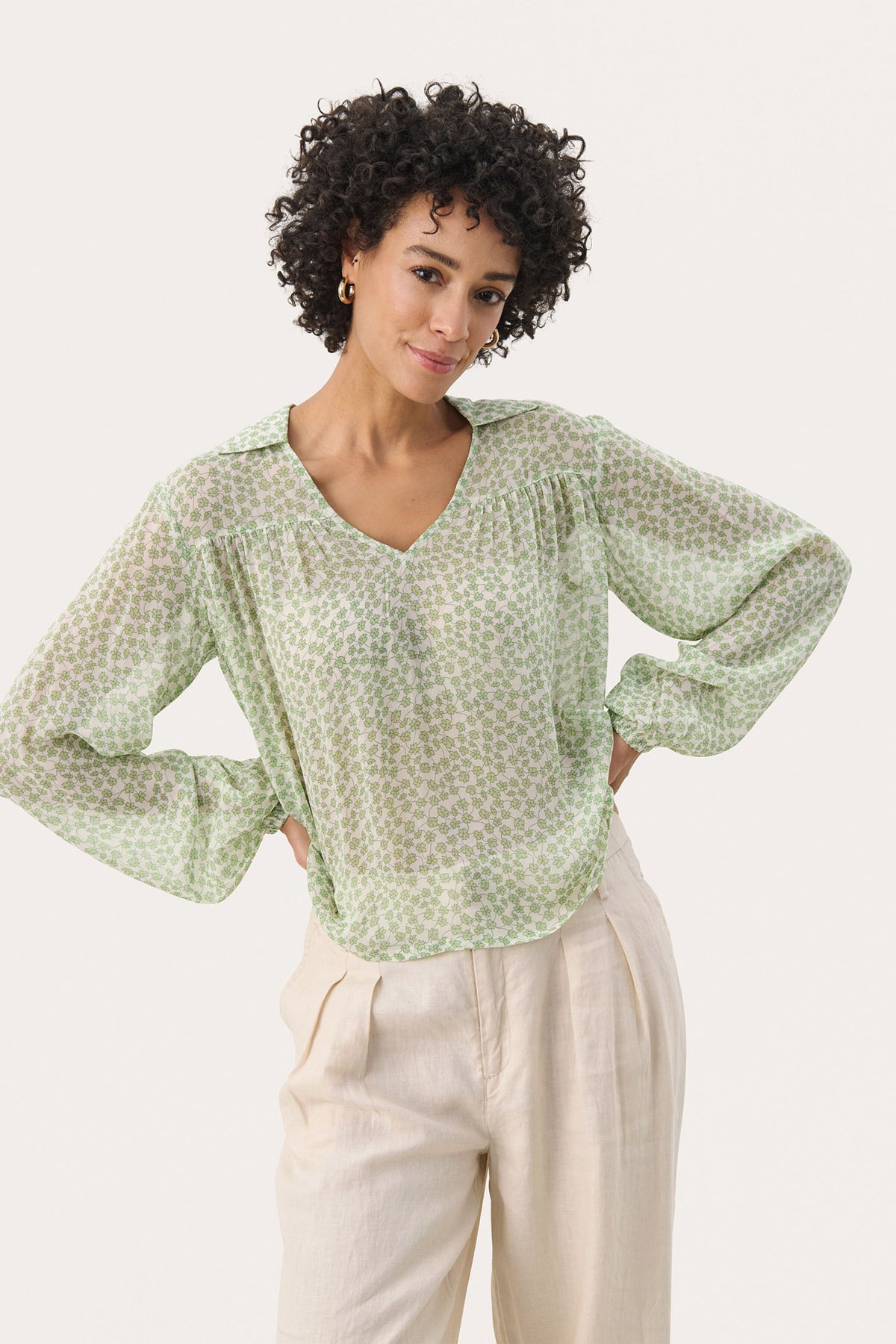 NicholinaPW BL Grön Mini Grid Blomma - 30309358