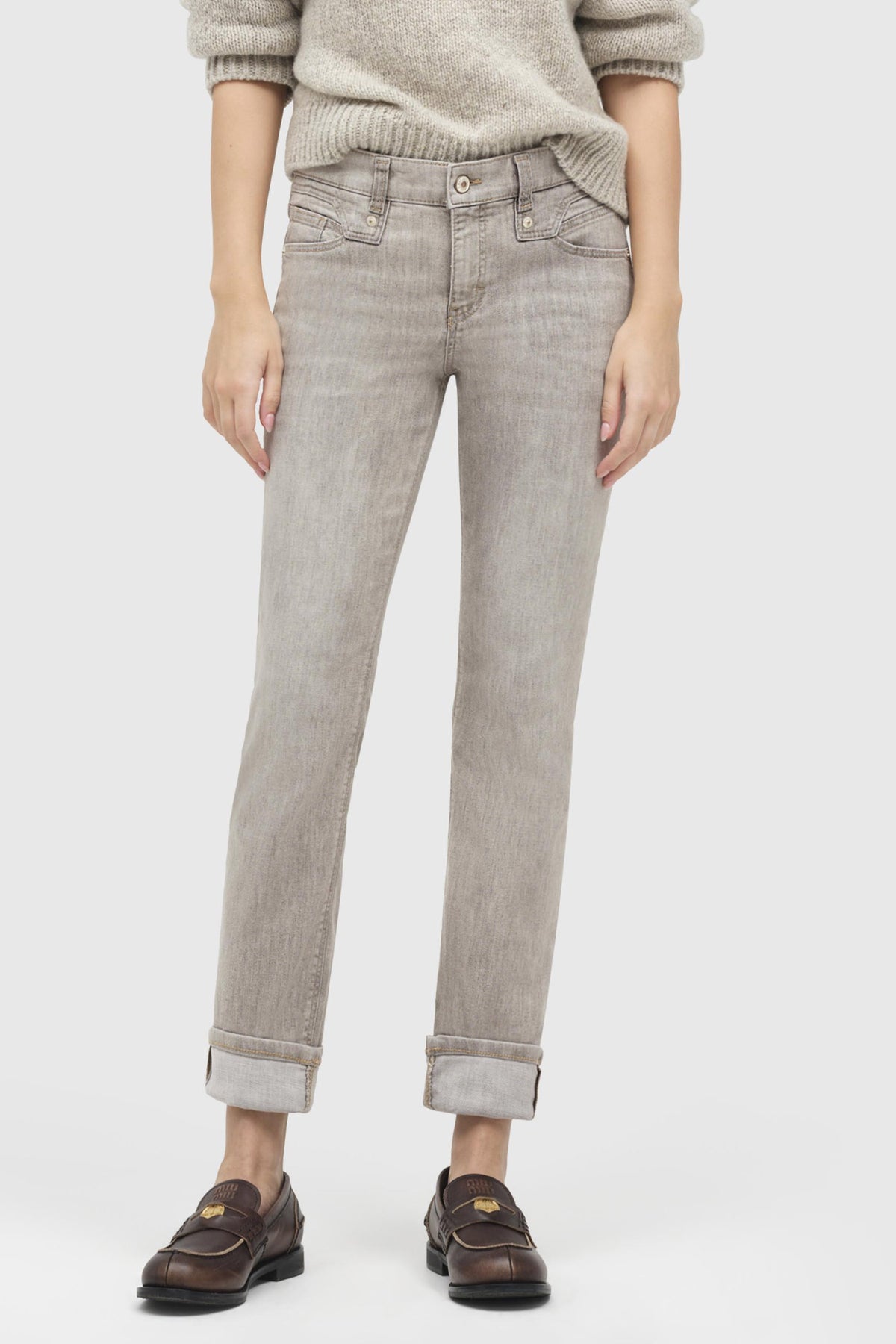 RICH SLIM D092 beige färgad tvätt