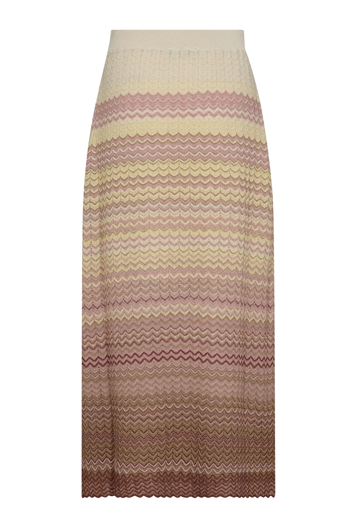 MMHopi Zig Zag Knit Skirt Pudderrosa - 170720