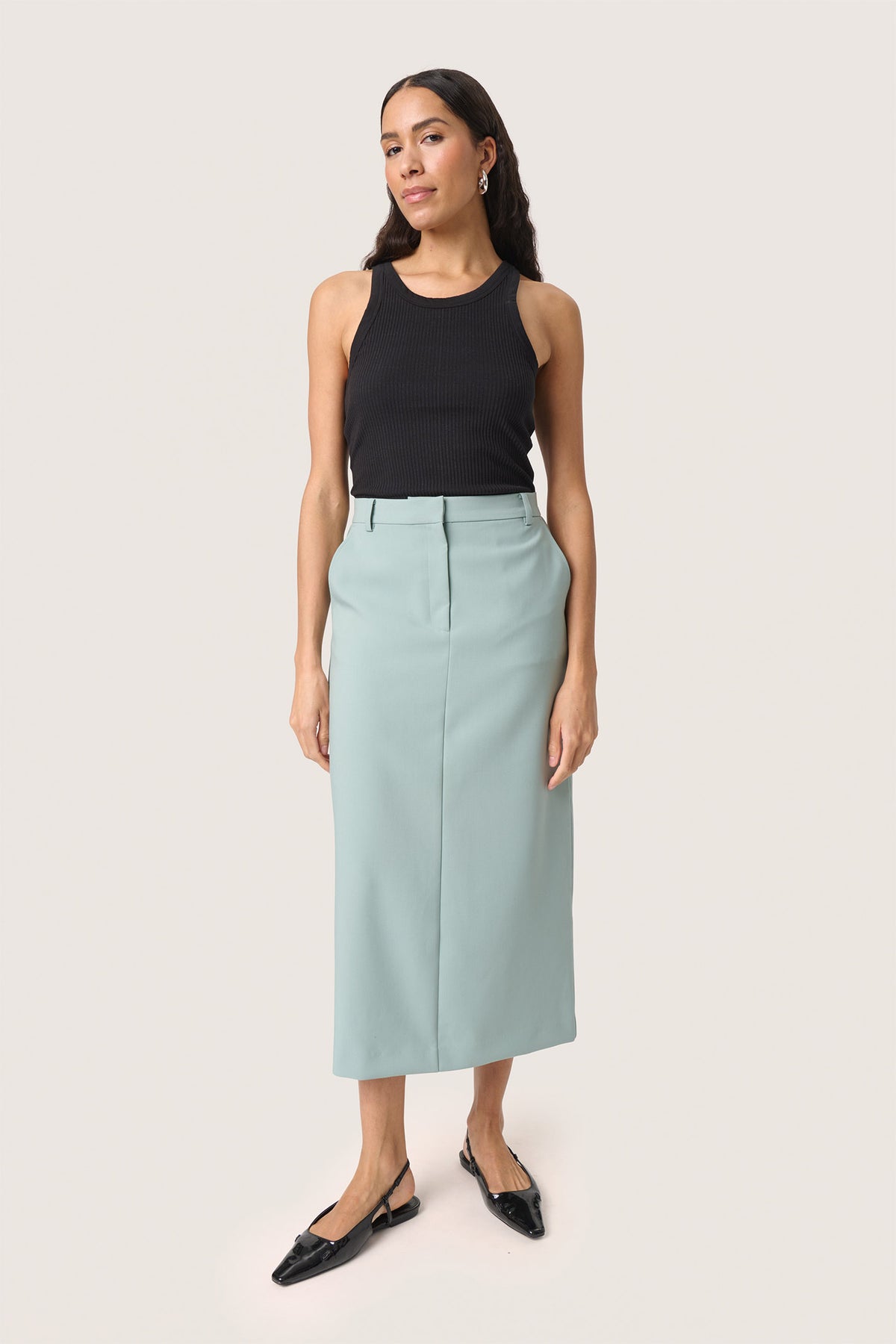 SLCorinne Long Pencil Skirt Silver Blue - 30408085