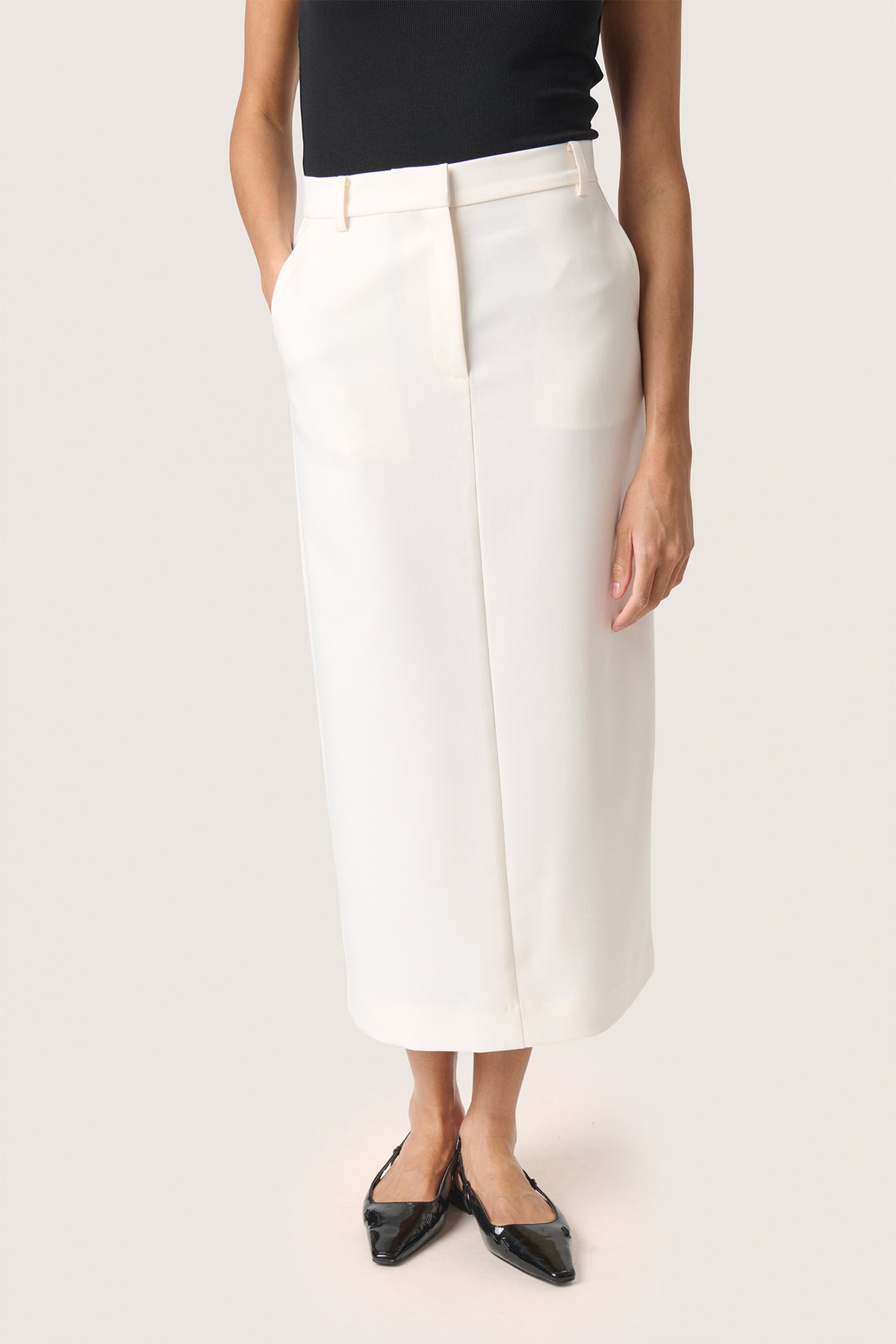 SLCorinne Long Pencil Skirt Broken White - 30408085
