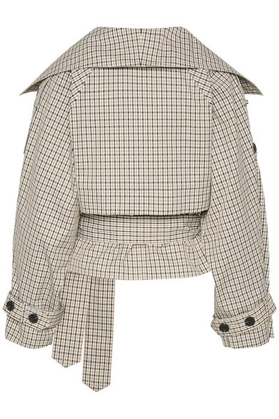 UmayaIW Kort Trenchcoat Neutral Rutig Thumbnail