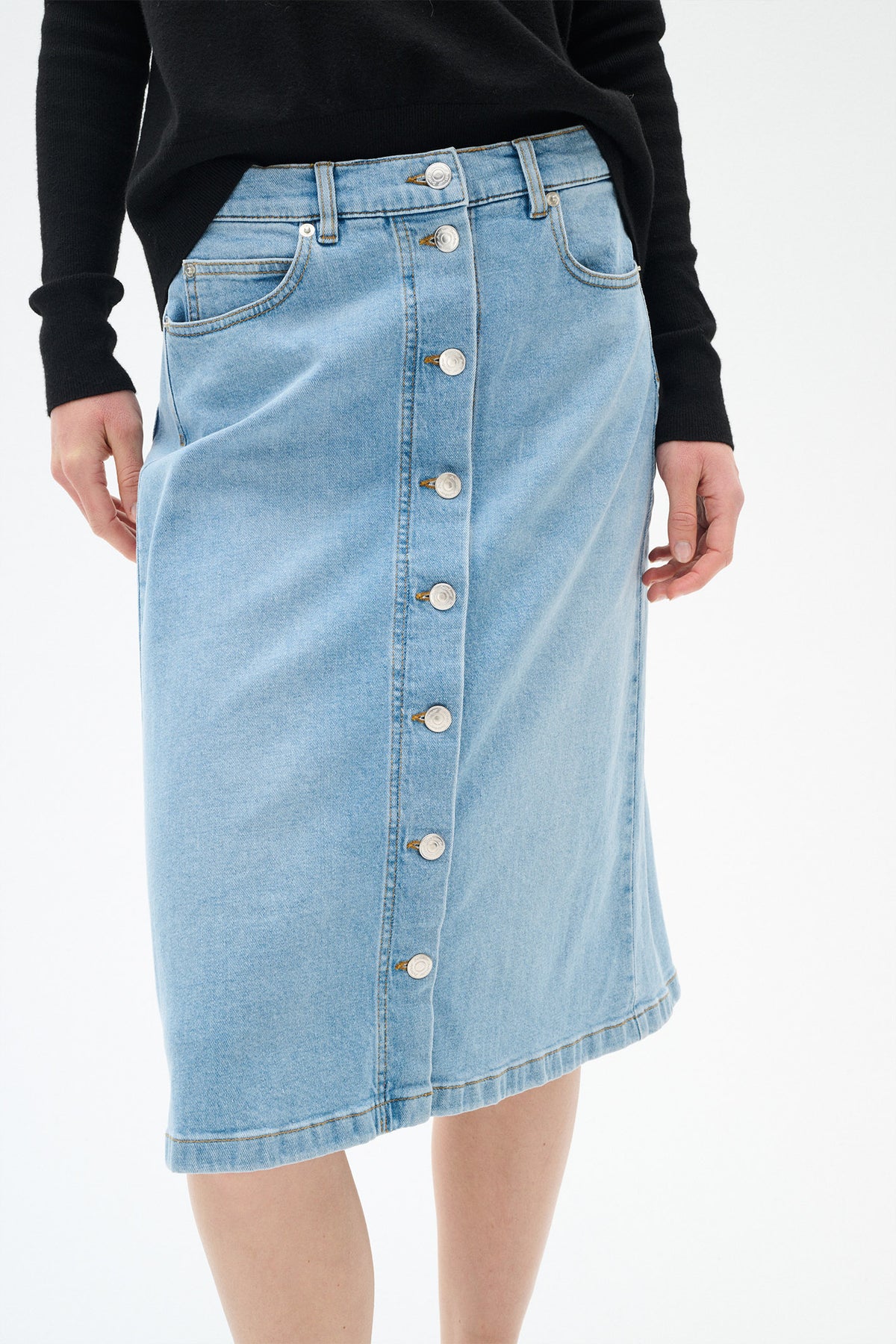 SindraIW Skirt Light Washed Denim