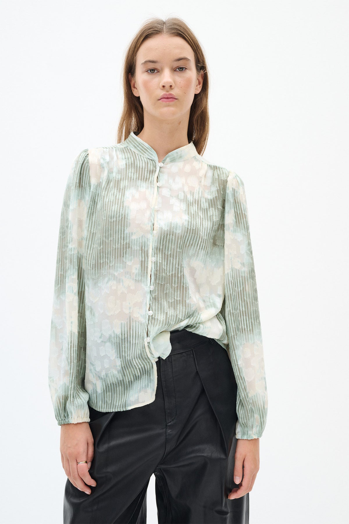 CielleIW Skjorta Grön Illuminating Florals - 30110261