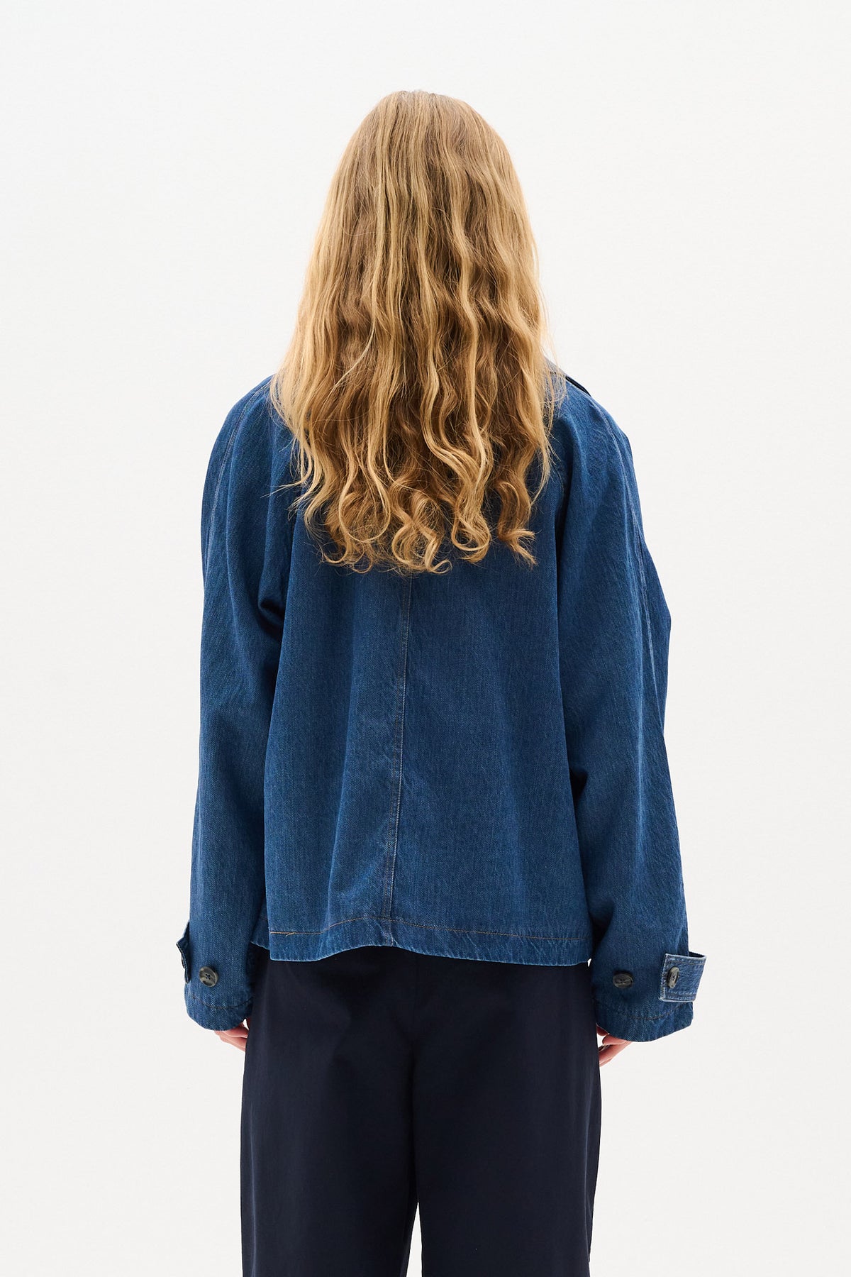 MableIW Minona Short Coat Dark Blue Denim - 30110518