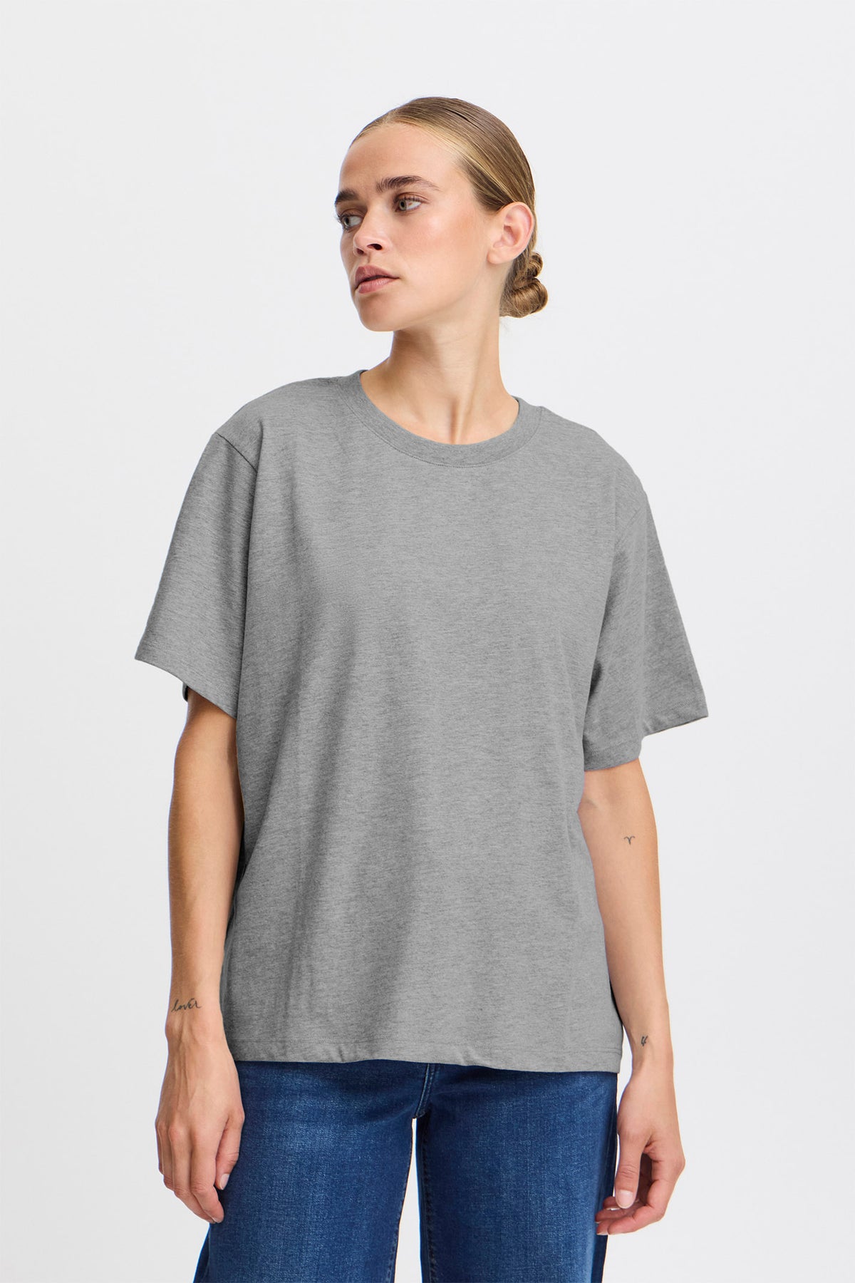 IHPALMER LOOSE SS Grey Melange - 20119365