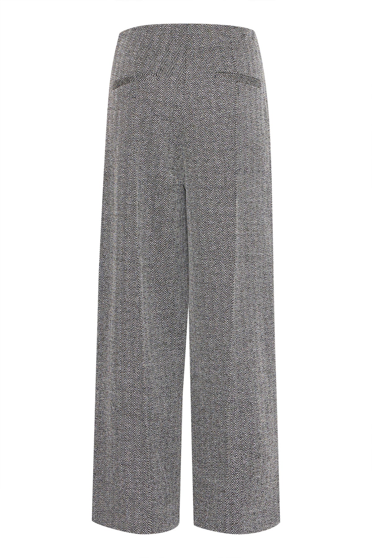 IHKATE JACQUARD PA9 Svart/vit fiskbensmönstrad - 20121602