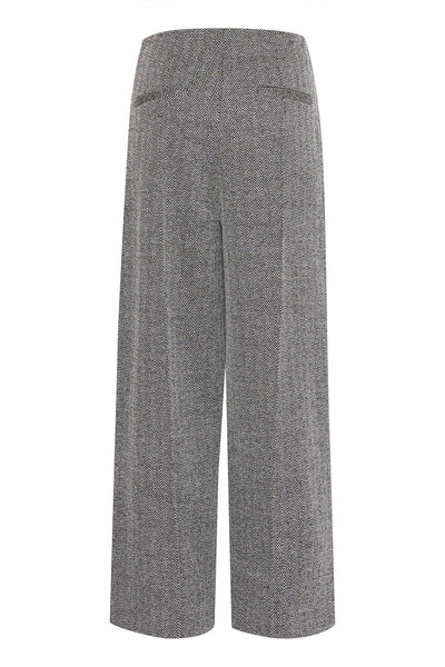 IHKATE JACQUARD PA9 Svart/vit fiskbensmönstrad - 20121602 Thumbnail