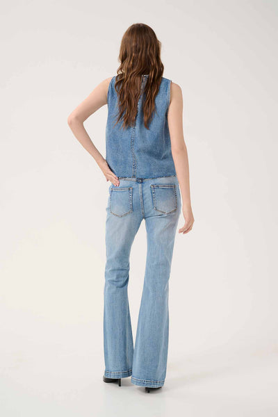 DangoMW 144 High X-Wide Bootcut Light Blue Retro Wash - 10705059 Thumbnail