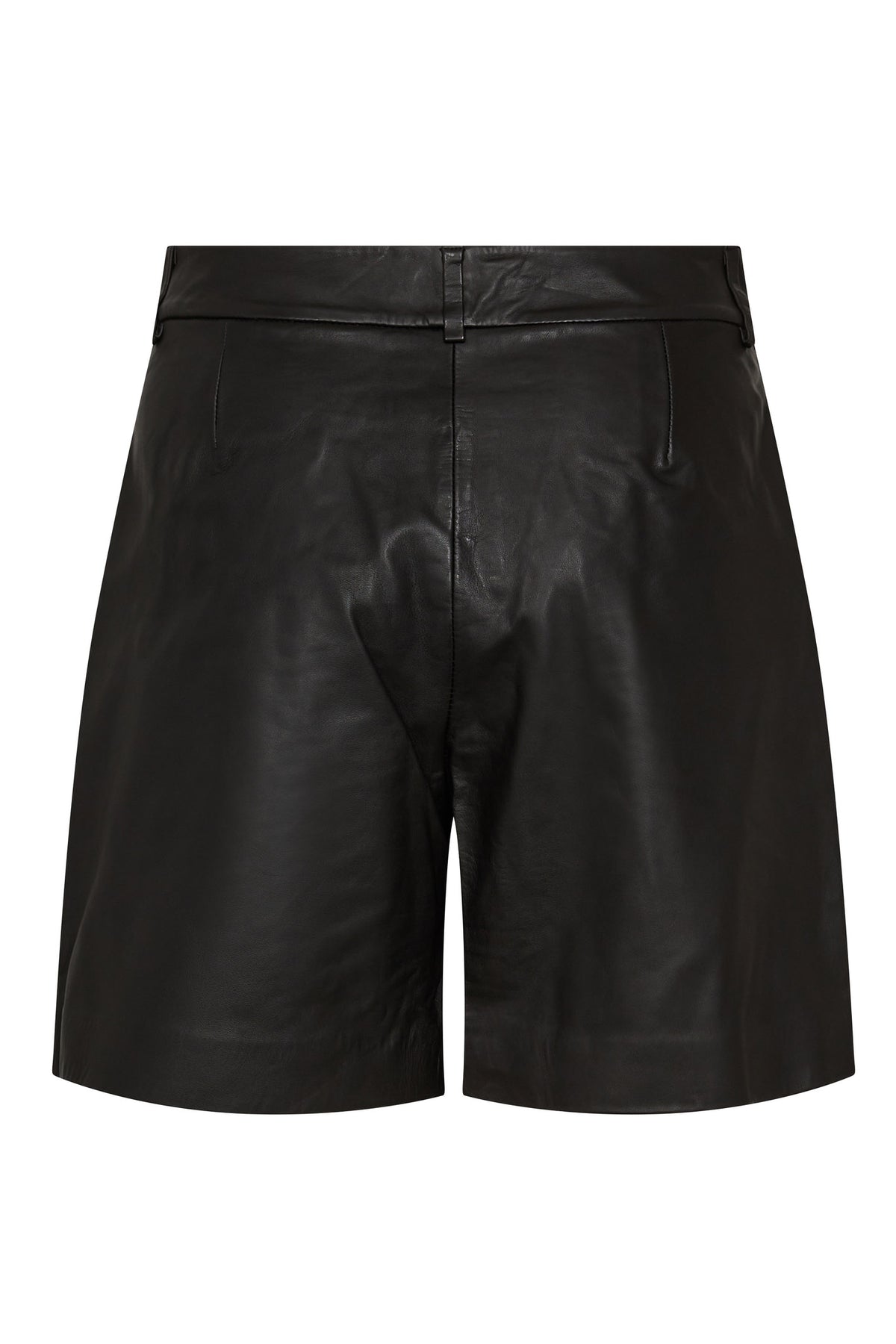 PhoebeCC Leather Pleat Shorts 96-Black - 31458