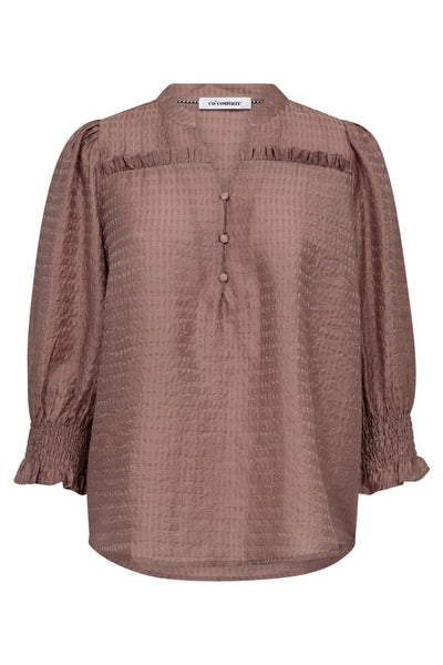 CharlieCC Frill SS Shirt 103-Old Rose - 35770 Thumbnail
