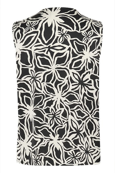 KAvera Blus Svart / Ljusbeige Blomma - 10509630 Thumbnail