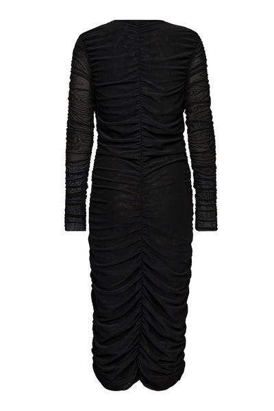 ReaganCC Ruched Mesh Dress 96-Black - 36418 Thumbnail