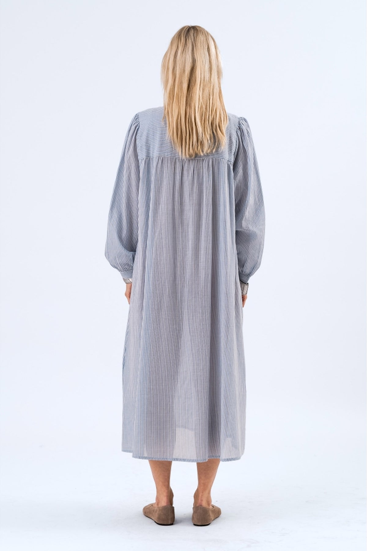 JessLL Midi Dress LS 80 Stripe - 25165-3073