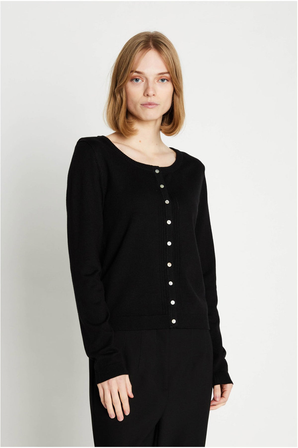 7493 Softy Heloise stickad kofta 20 Svart - RDF281