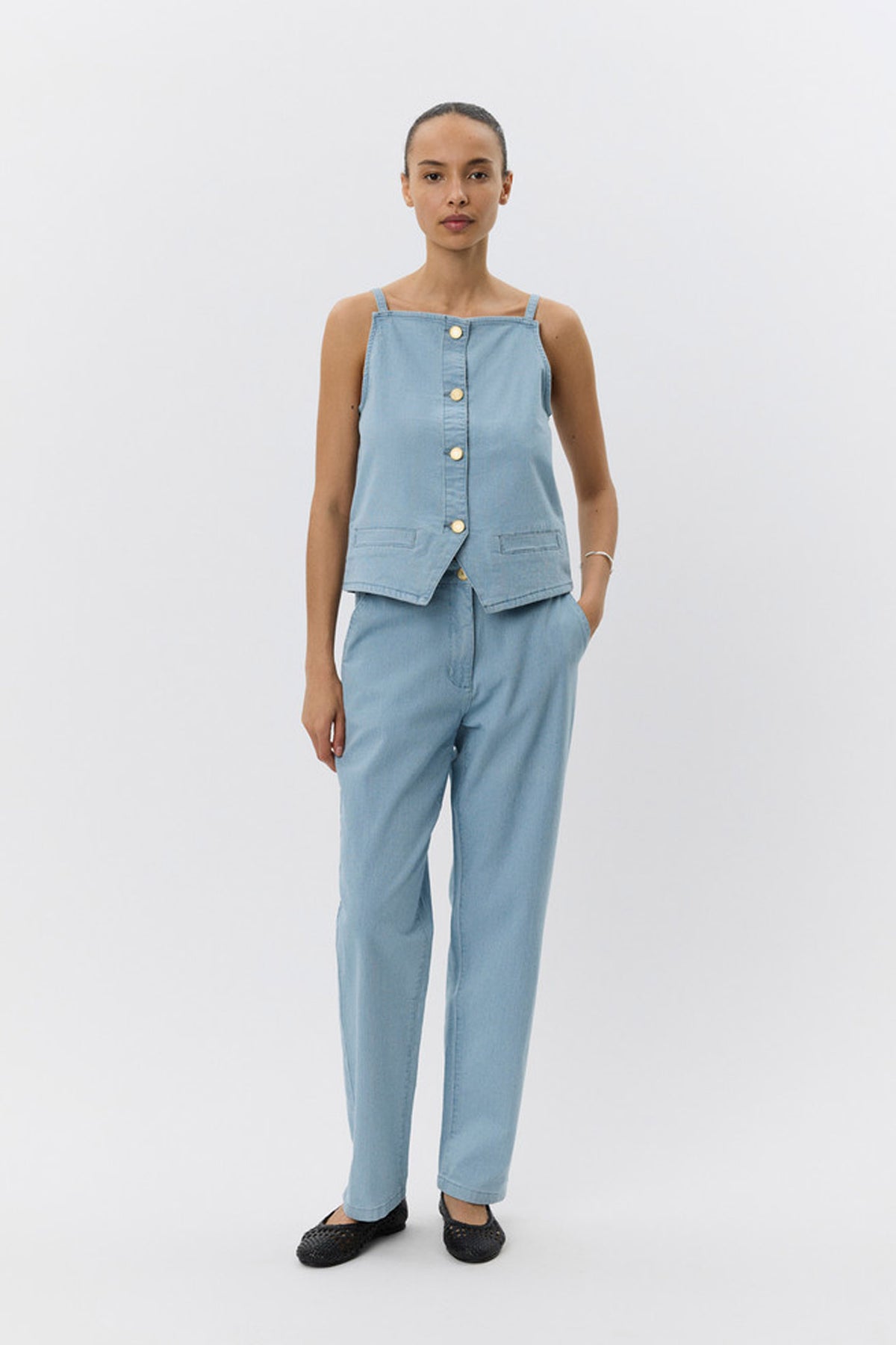 IRISHSW TROUSERS 5094 Ljusblå randig - S252118