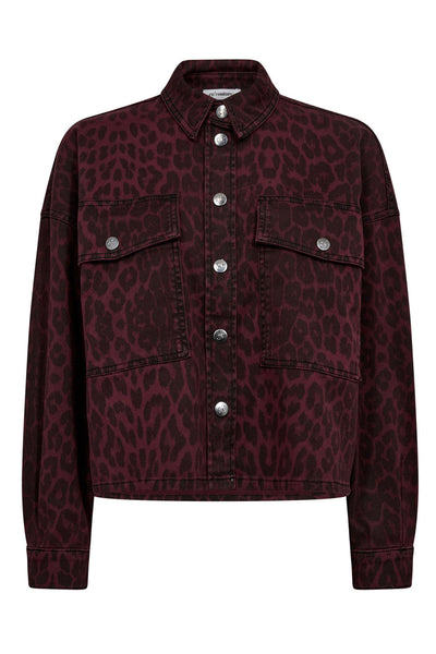 LeoCC Denim Crop Shirt 87-Winered - 35931 Thumbnail