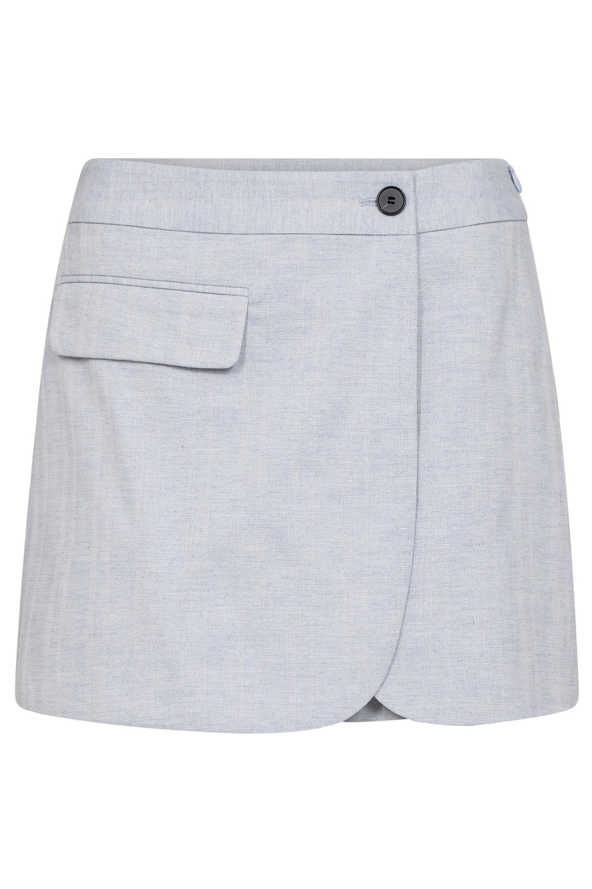 LisaCC Linen Wrap Skort 512-Ljusblå - 34190