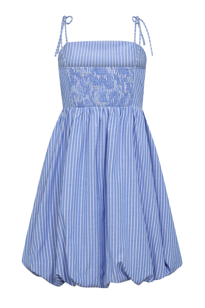TeaCC Stripe Balloon Dress 17-Blue - 36494 Thumbnail