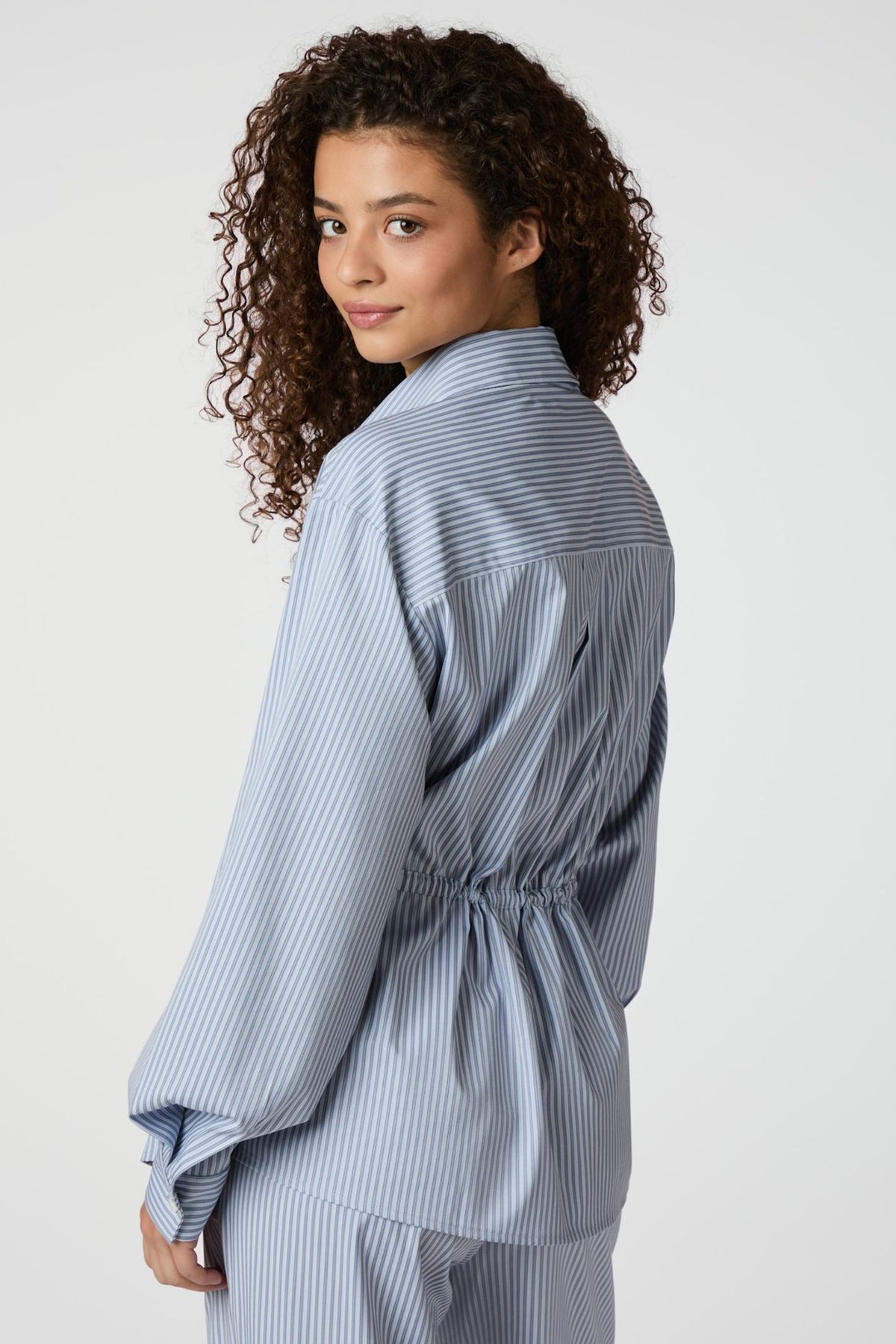 SOLEI STRIPED SHIRT 165072 BLU Ljusblå - SOLEI STRIPED SHIRT 165072