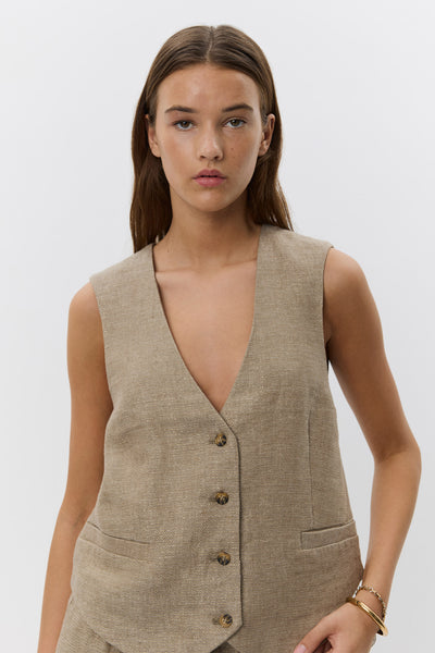 IDASW VEST 7055 Ljusbrun - S252436 Thumbnail