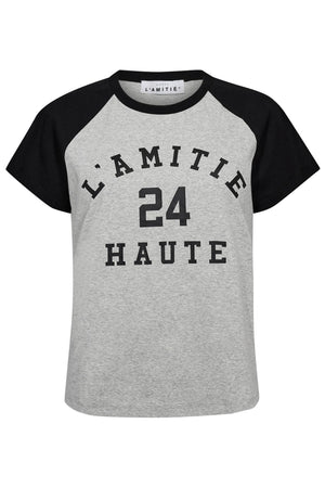 Neckline College Tee Ljusgrå